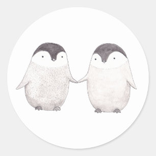 Cute Penguins Couple Happy Penguins Sticker
