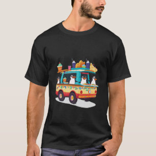 Cute Penguins Driving Food Truck Funny Aquatic Bir T-Shirt