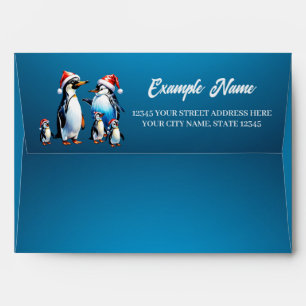 Cute penguins in a cheerful cartoon style' envelope