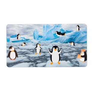 cute penguins in Antarctica ice