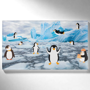 cute penguins in Antarctica ice Name Tag
