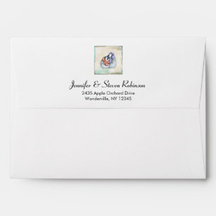 Cute Penguins in Winter Scarves and Hats Envelopes