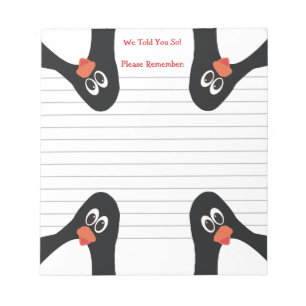 cute penguins notepad