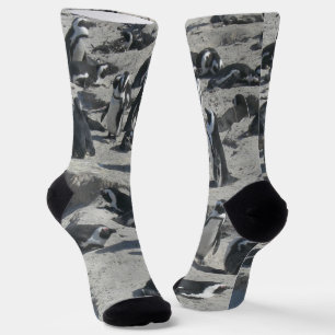 Cute Penguins on Beach Crew Socks