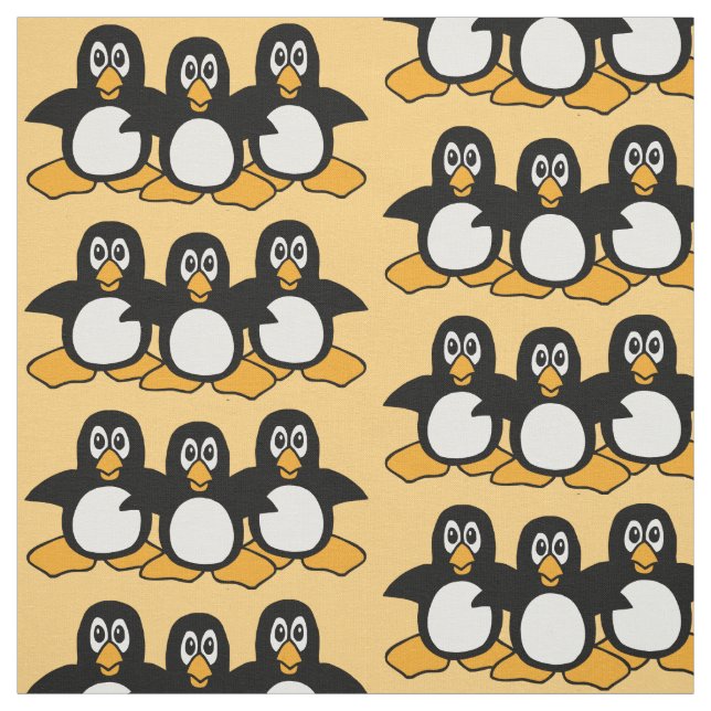 Cute Penguins Pattern Fabric (Swatch)