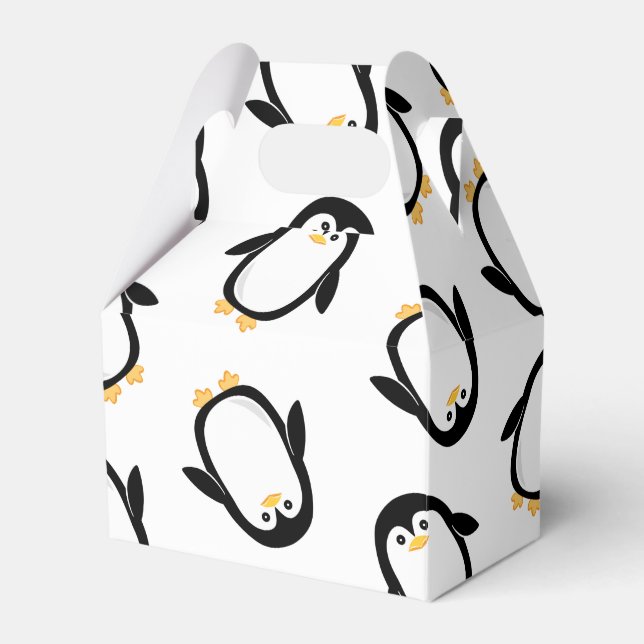 Cute Penguins Pattern Favour Box (Front Side)