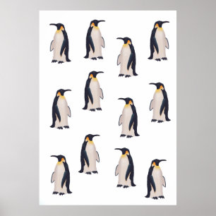 Cute Penguins Pattern Poster