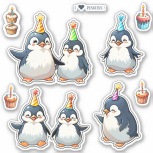 Cute Penguins Scrapbook Birthday