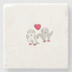 Cute Penguins  Stone Coaster
