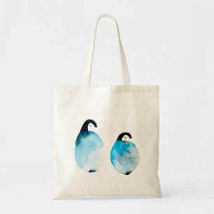 Cute Penguins watercolor Tote Bag