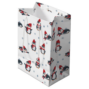 Cute Penguins Winter Birds Arctic Animals Medium Gift Bag