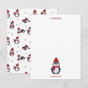 Cute Penguins Winter Birds Arctic Christmas Card