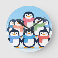 Cute Penguins Winter Scarves Group Hug
