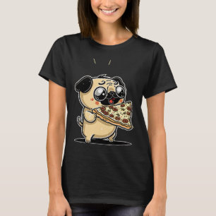 Cute Pepperoni Pizza Pug Calzone Dog Fast Food Pup T-Shirt
