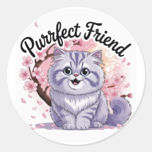 Cute Perfect Friend  Classic Round Sticker