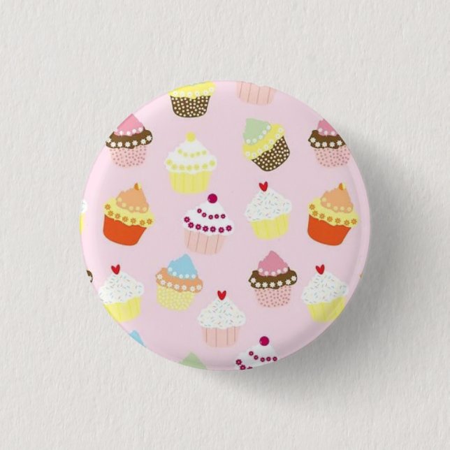 Cute Perfect Gorgeous Pink Cupcake      3 Cm Round Badge (Front)