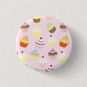 Cute Perfect Gorgeous Pink Cupcake      3 Cm Round Badge
