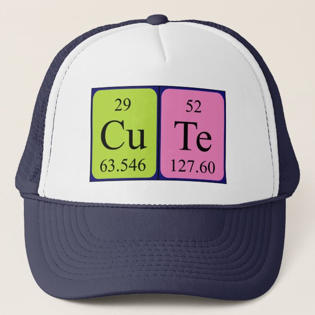 Cute periodic table name hat (Front)