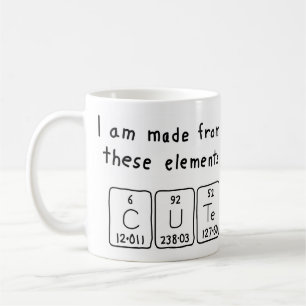 Cute periodic table name mug
