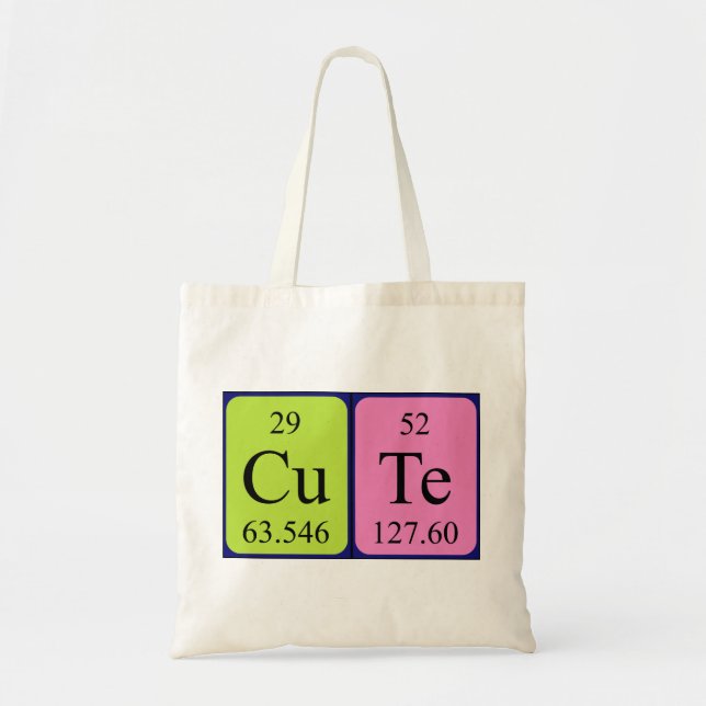 Cute periodic table name tote bag (Front)