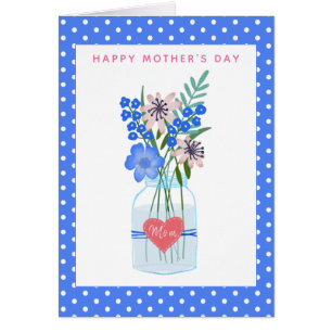 Cute Periwinkle Floral Mother's Day Card