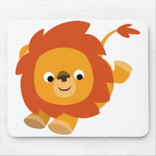 Cute Perky Cartoon Lion Mousepad