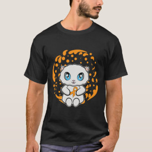 Cute Persian Cat Anime Kitten Leukaemia Awareness T-Shirt