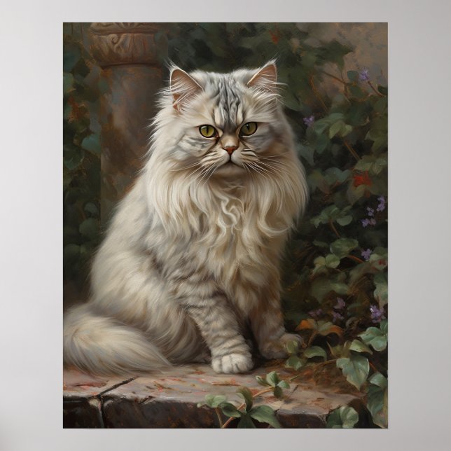 Cute Persian Cat Art Print Poster (Front)