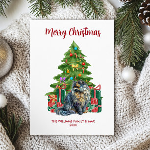 Cute Persian Cat Christmas Card