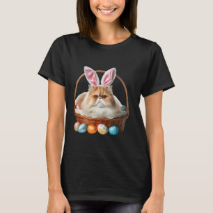 Cute Persian Cat Easter Egg Hunt Owner Bunny Ears T-Shirt