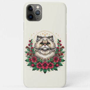 Cute Persian Cat, Floral Persian Kitty iPhone 11 Pro Max Case