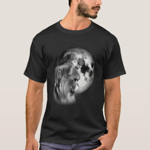 cute Persian Cat with Moon Cat T-Shirt