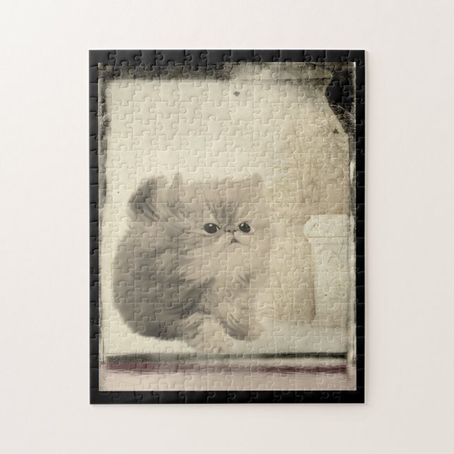 Cute Persian Kitten Vintage Look  Jigsaw Puzzle (Vertical)