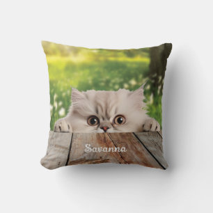Cute Persian Peeking Cat Cushion
