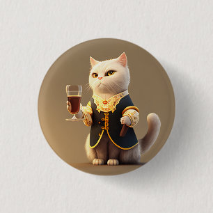 Cute Personal cat servant, funny servant Kitten 3 Cm Round Badge