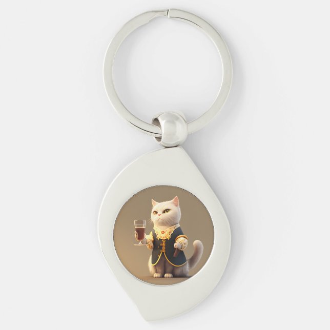  Cute Personal cat servant, funny servant Kitten Key Ring (Front)