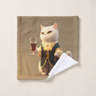 Cute Personal cat servant, funny servant Kitten Wash Cloth