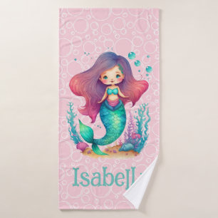 Cute personal mermaid bath towel