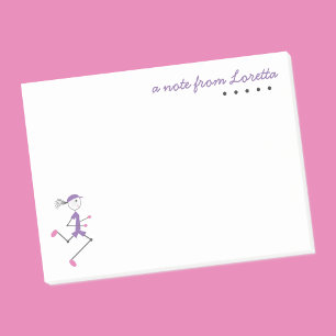Cute Personalise Lady Running Custom Name Template Post-it Notes