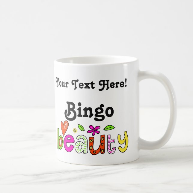Cute Personalise Modern Bingo Beauty Girly Custom Coffee Mug (Right)