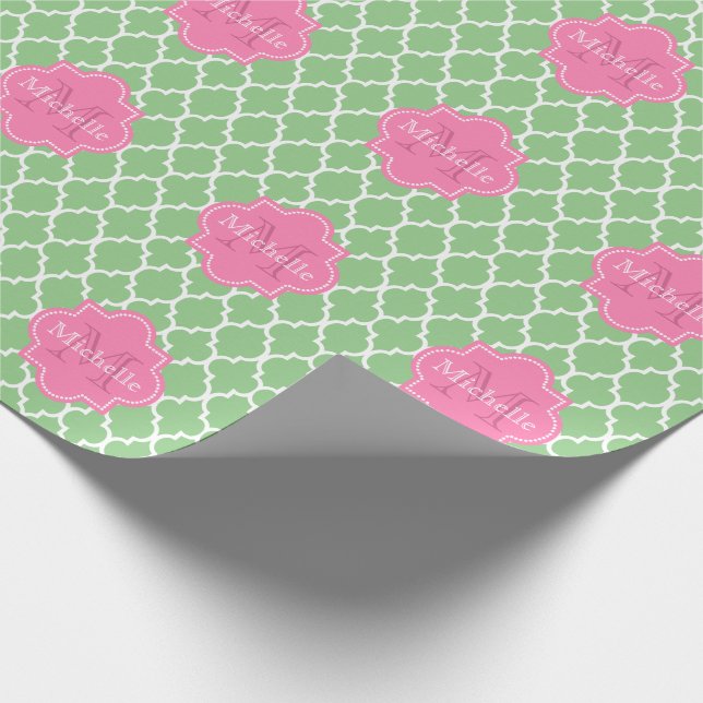 Cute personalise monogram wrapping paper (Corner)