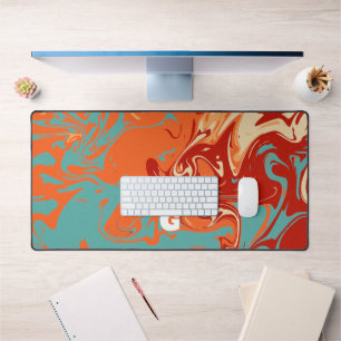 Cute Personalise Pastel Marbel Desk Mat