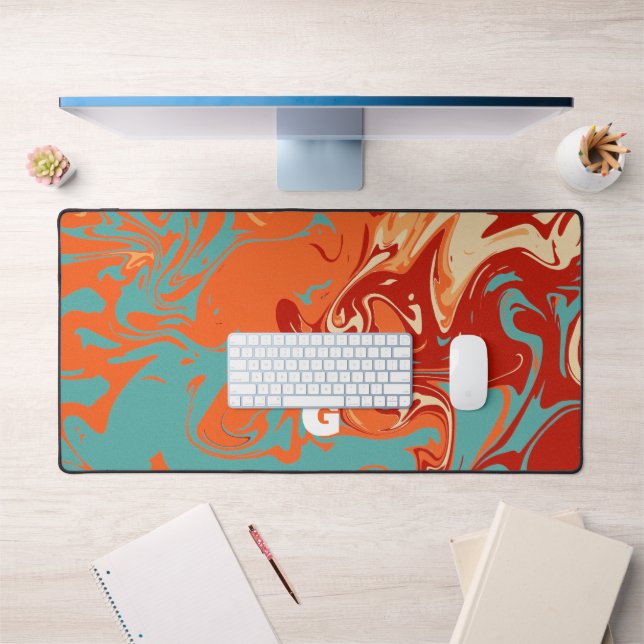 Cute Personalise Pastel Marbel Desk Mat (Office 1)