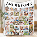 Cute Personalised 36 Photos Collage Birthday Gift Fleece Blanket<br><div class="desc">Wrap yourself in cherished memories with our Personalised Photo Collage Blanket. This modern and simple blanket design allows you to showcase up to 36 of your favourite photos, making it a heartwarming addition to any home. Features Customisable Design: Choose from a selection of your most beloved photos, whether they capture...</div>