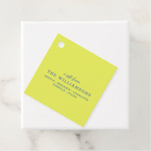 Cute Personalised A Gift From Modern Chartreuse Favour Tags