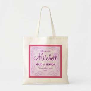 Cute personalised abstract maid of honour wedding tote bag