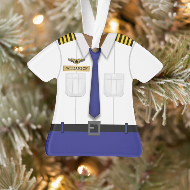 Cute Personalised Airline Pilot Ornament (Tree)