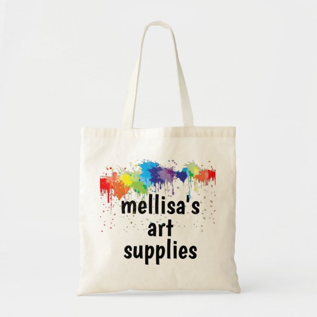 Cute personalised Art Supply Tote Bag (Front)