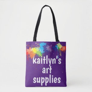 Cute personalised Art Supply Tote Bag