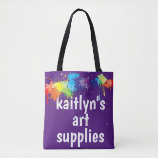 Cute personalised Art Supply Tote Bag